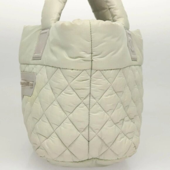 CHANEL Cococoon Hand Bag Nylon Gray Silver CC - Picture 3 of 16